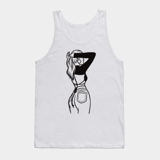 Woman line drawing Tank Top